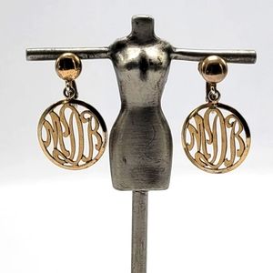 Vintage 1950s Monogram MDR Clip-on Earrings